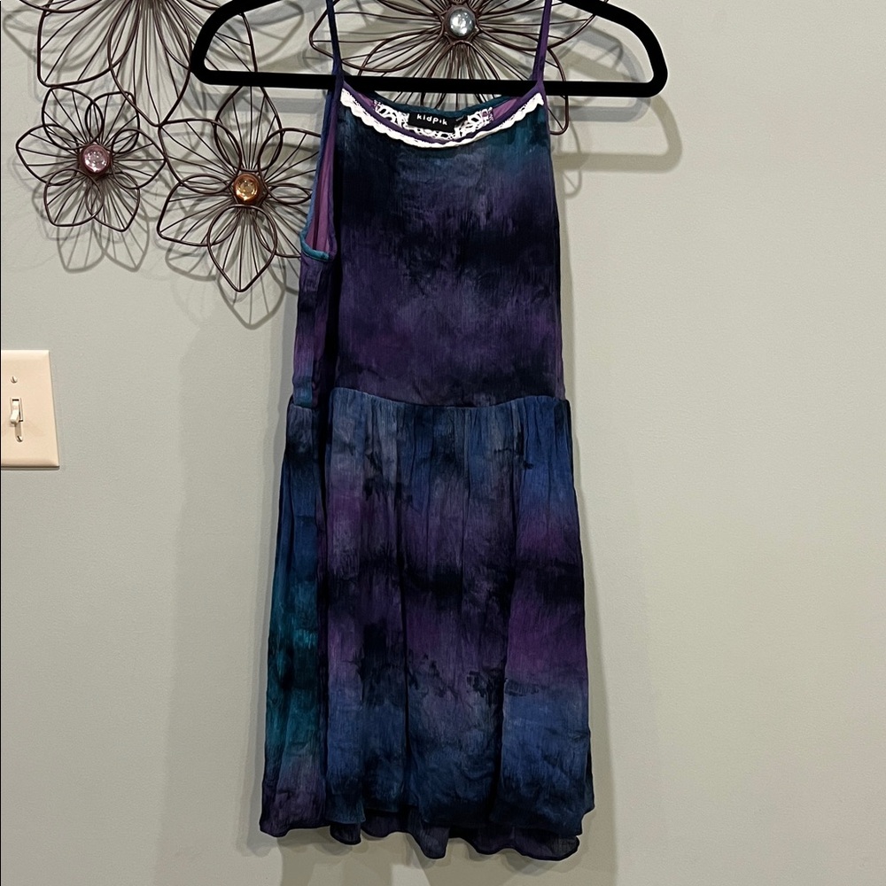 kidpik Casual Dress in Purple and Blue